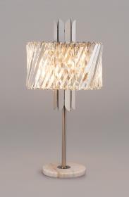 Lola Satin Nickel Crystal Table Lamps Diyas Designer Table Lamps